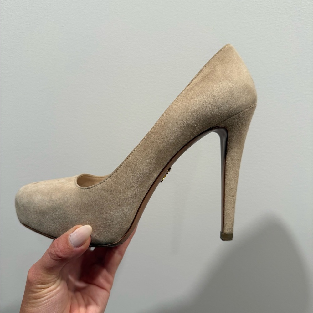 Prada Taupe High Heel Pumps